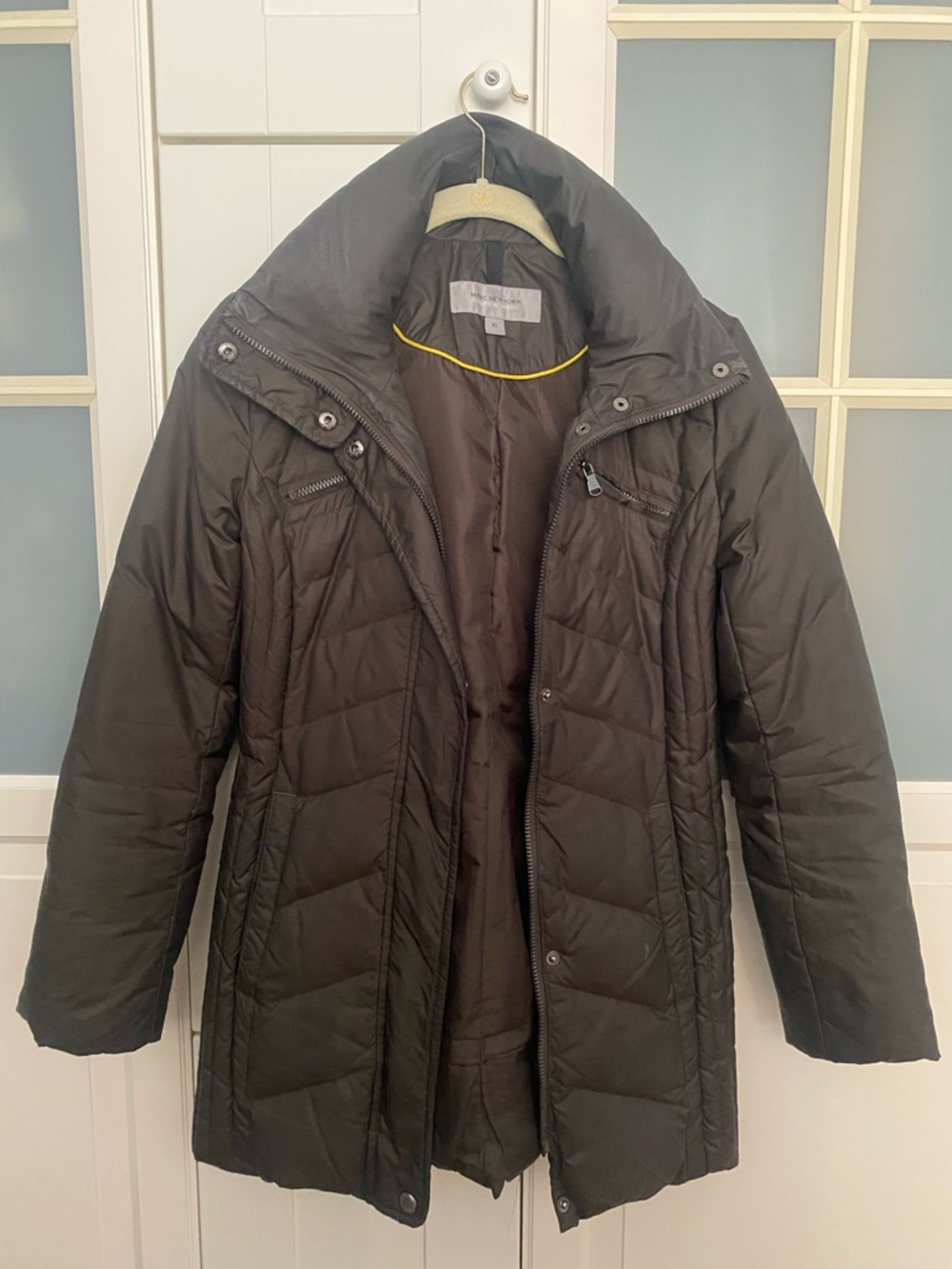 Preloved MARC New York Women's Quilted Winter Coat - Size XS Dark Olive